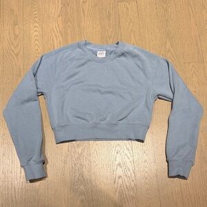 Aritzia Airy Cropped Crewneck Sweatshirt in Pale Blue